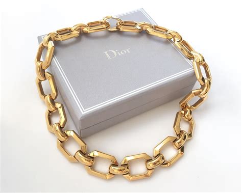 chain necklace dior|vintage Dior necklace.